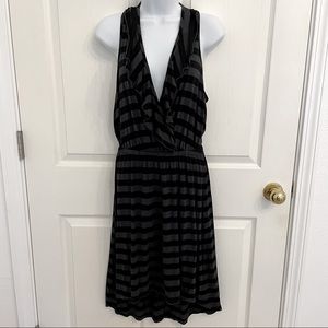 Ella Moss Black and Grey Striped Dress Size S